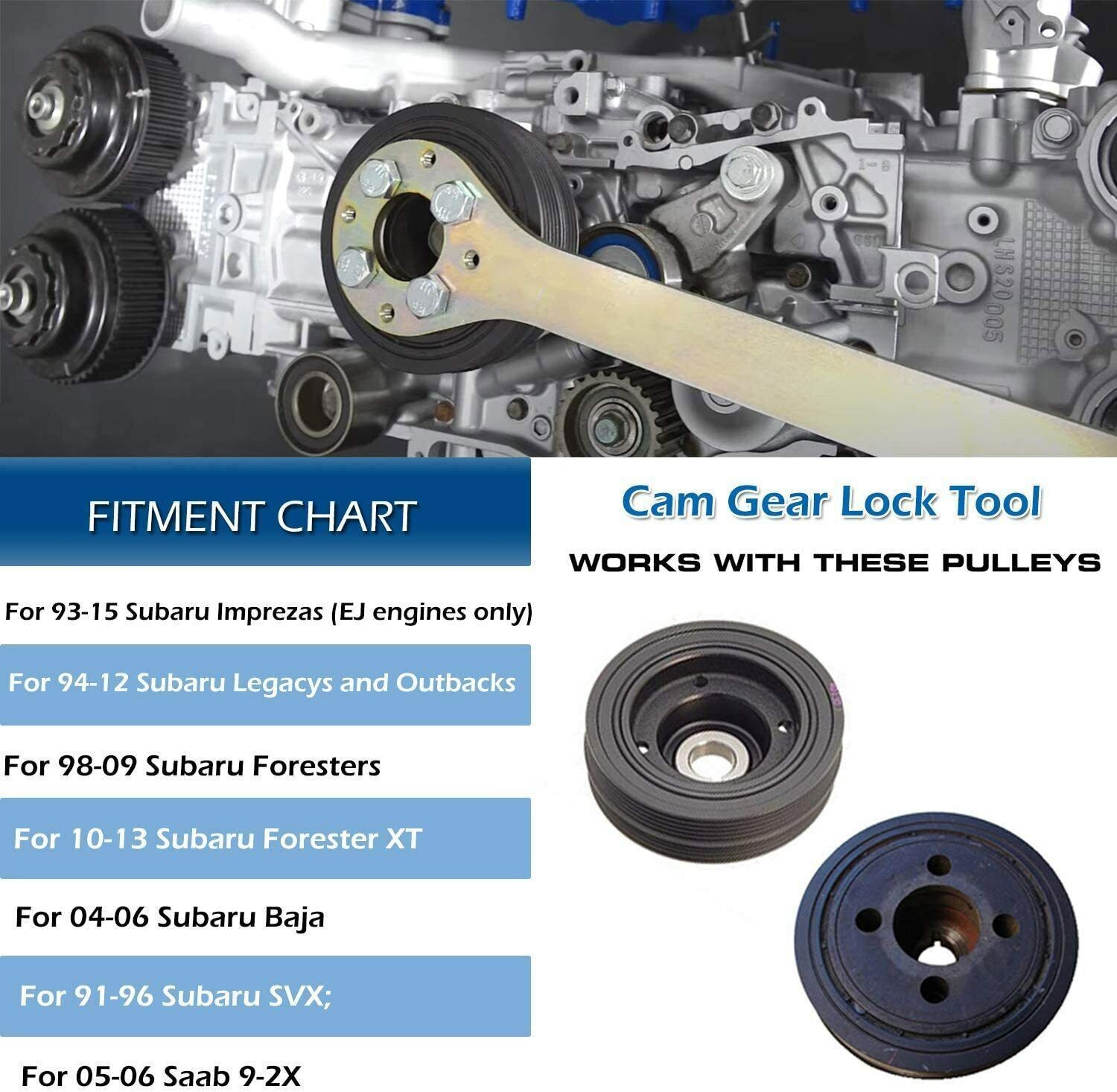 STD Intake Exhaust Cam Crank Pulley Wrench Engine Cam Gear Lock Tools for Subaru
