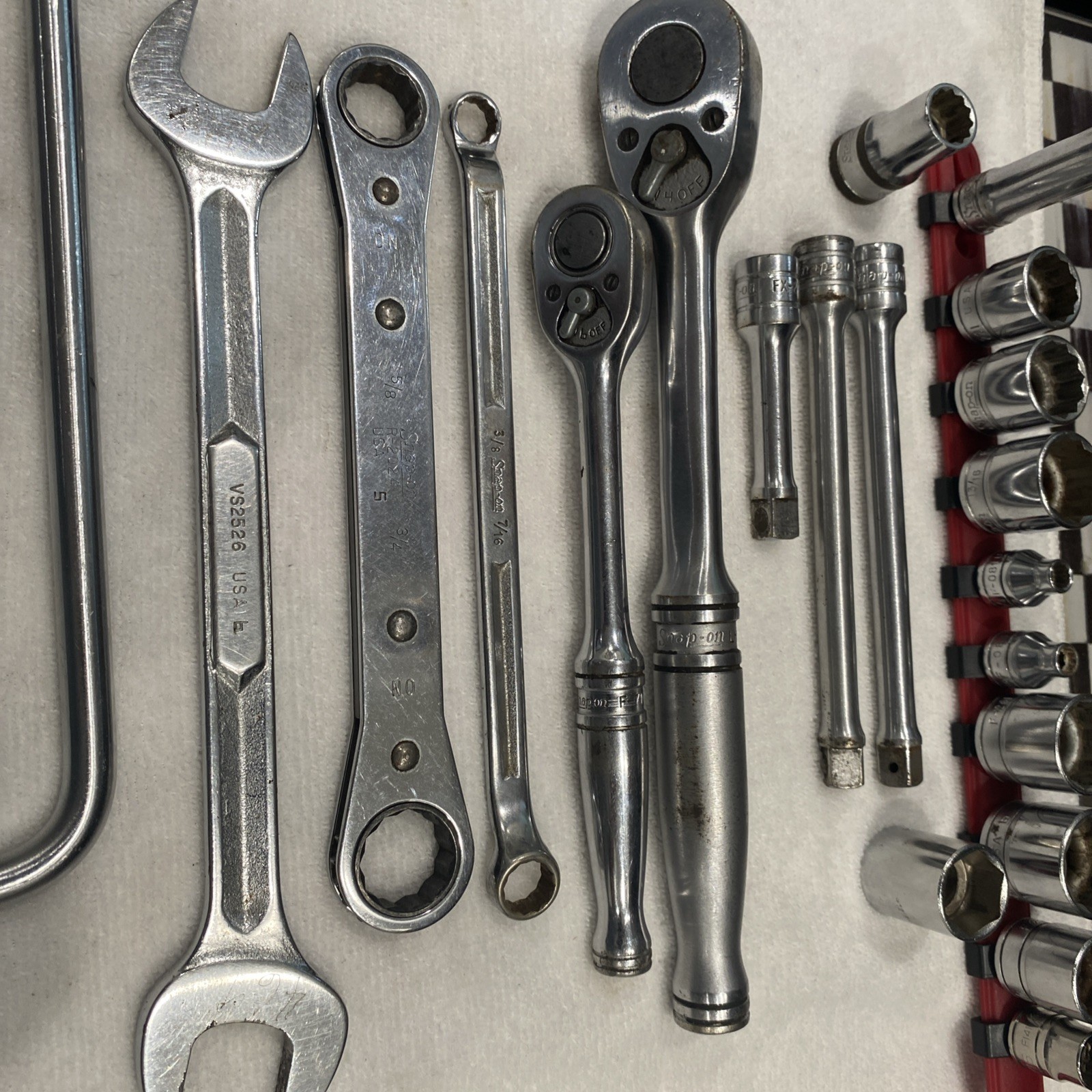 Snap On Tools 26 Piece Lot Wrench Ratchet Sockets Extension