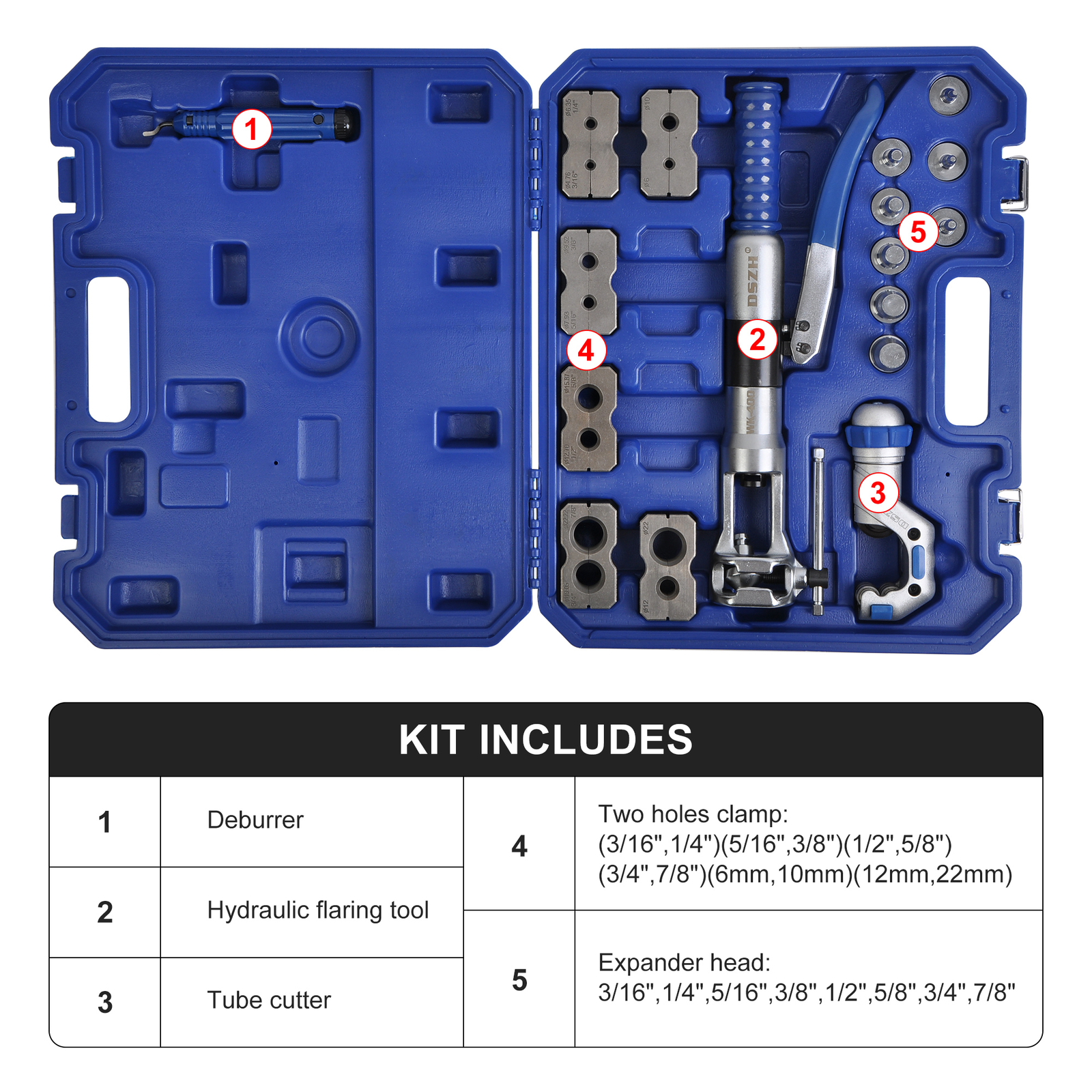 WK-400 Universal Hydraulic Expander & Flaring Tool Accurate Pipe Fuel Line Kit