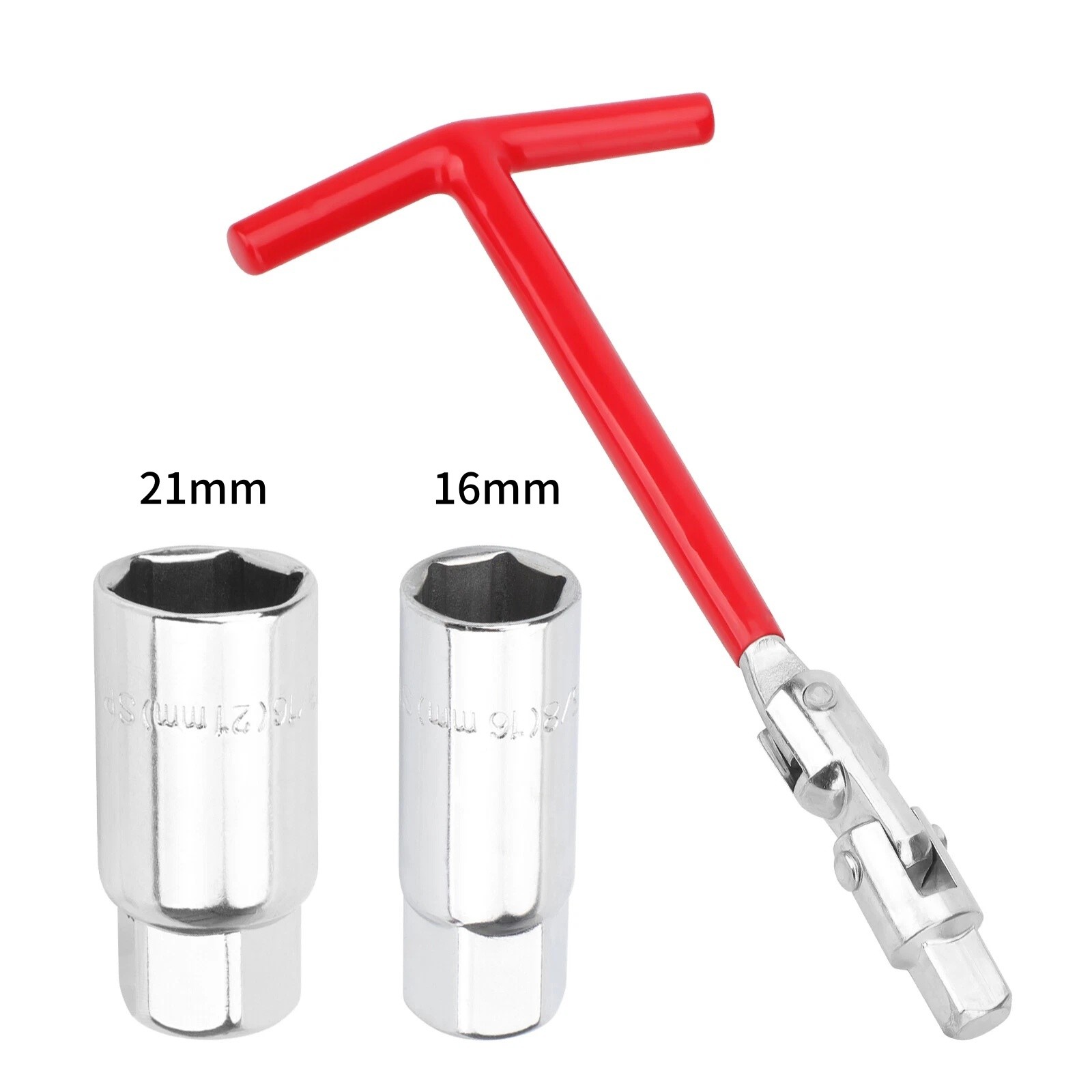 16mm 21mm Spark Plug Socket Wrench T-Handle Swivel Removal Tool for Automotive