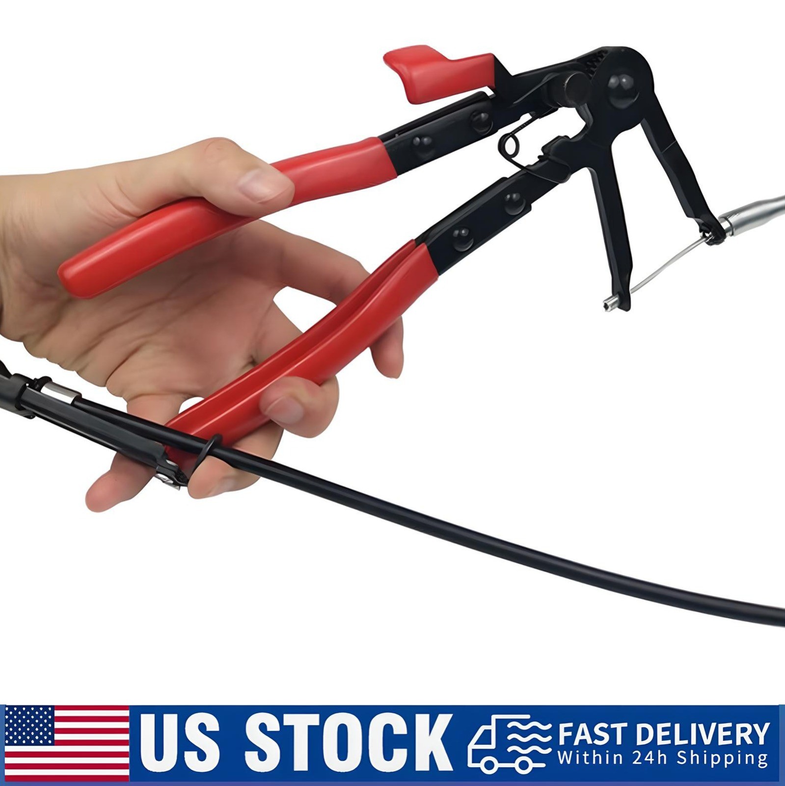 2FT Flexible Wire Long Reach Hose Clamp Pliers Fuel Oil Water Hose Auto Tool