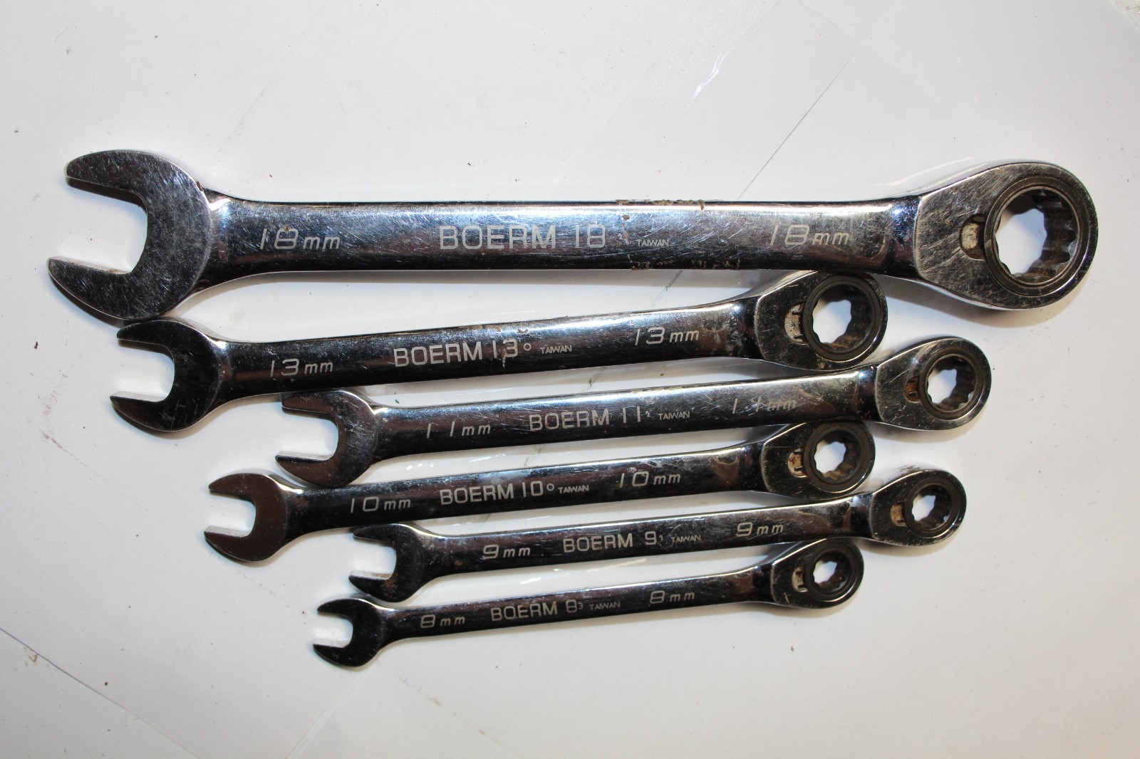 Blue-Point TOOLS 12-P Metric 15° Offset Ratcheting Combination Wrench Set 6pcs
