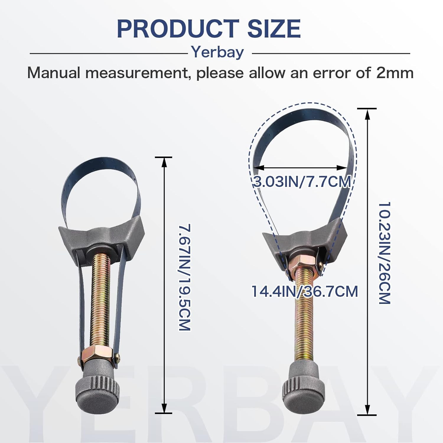 Truck Oil Filter Wrench Removal Tool Heavy Duty Adjustable Strap 9-15cm Diameter
