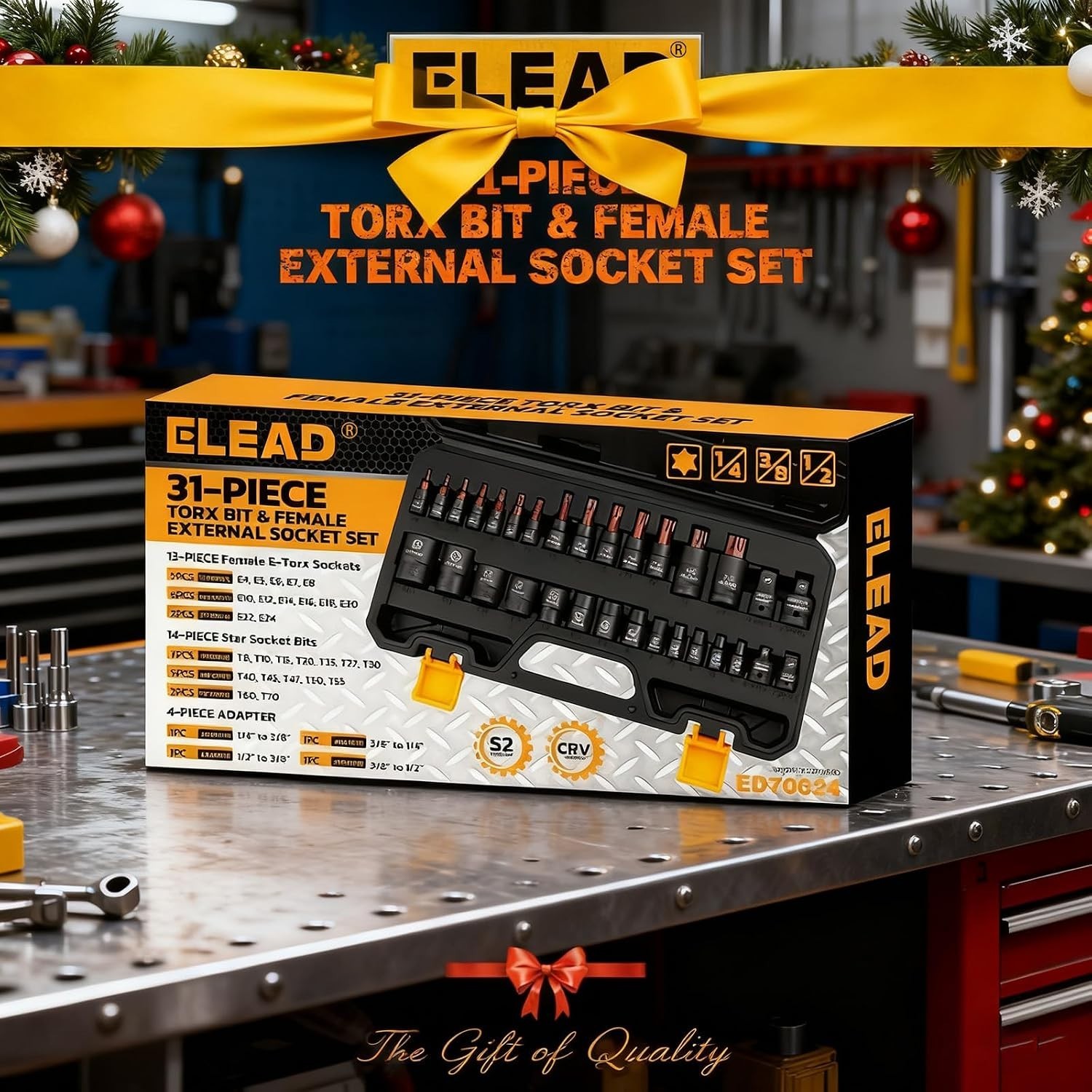 31-Piece Torx Bit Set: S2 Alloy Steel for Automotive and DIY Projects