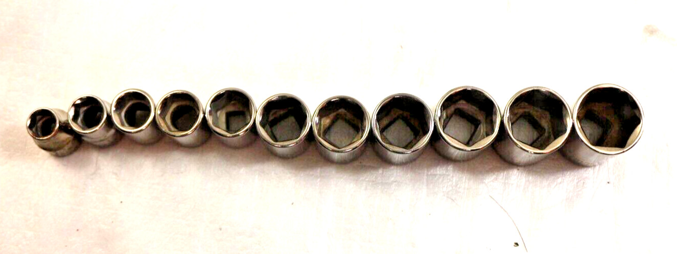 Craftsman 11-piece 6 Point Low 3/8″Drive Metric Sockets 9mm-19mm 43541-43549