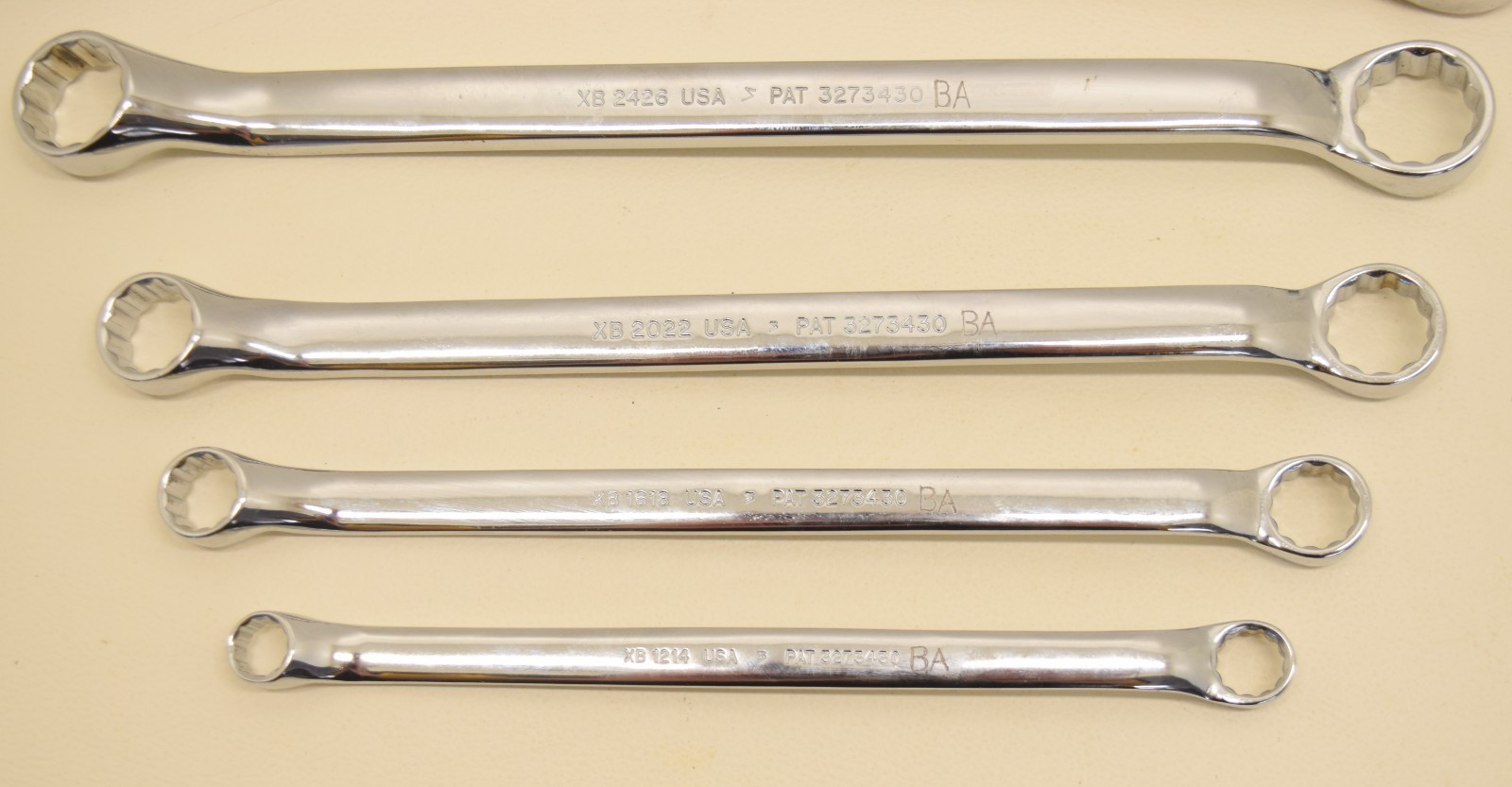 Snap On 5pc 12-Point SAE Box End Offset Wrench Set XB2830-XB1214 15/16″-3/8″