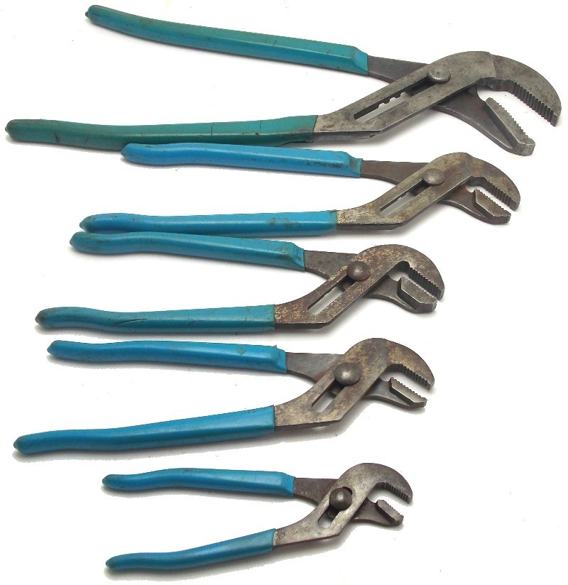 5 Piece Channellock Tongue & Groove Pliers Set 426 7″ – 460 16.5″ Made USA Used