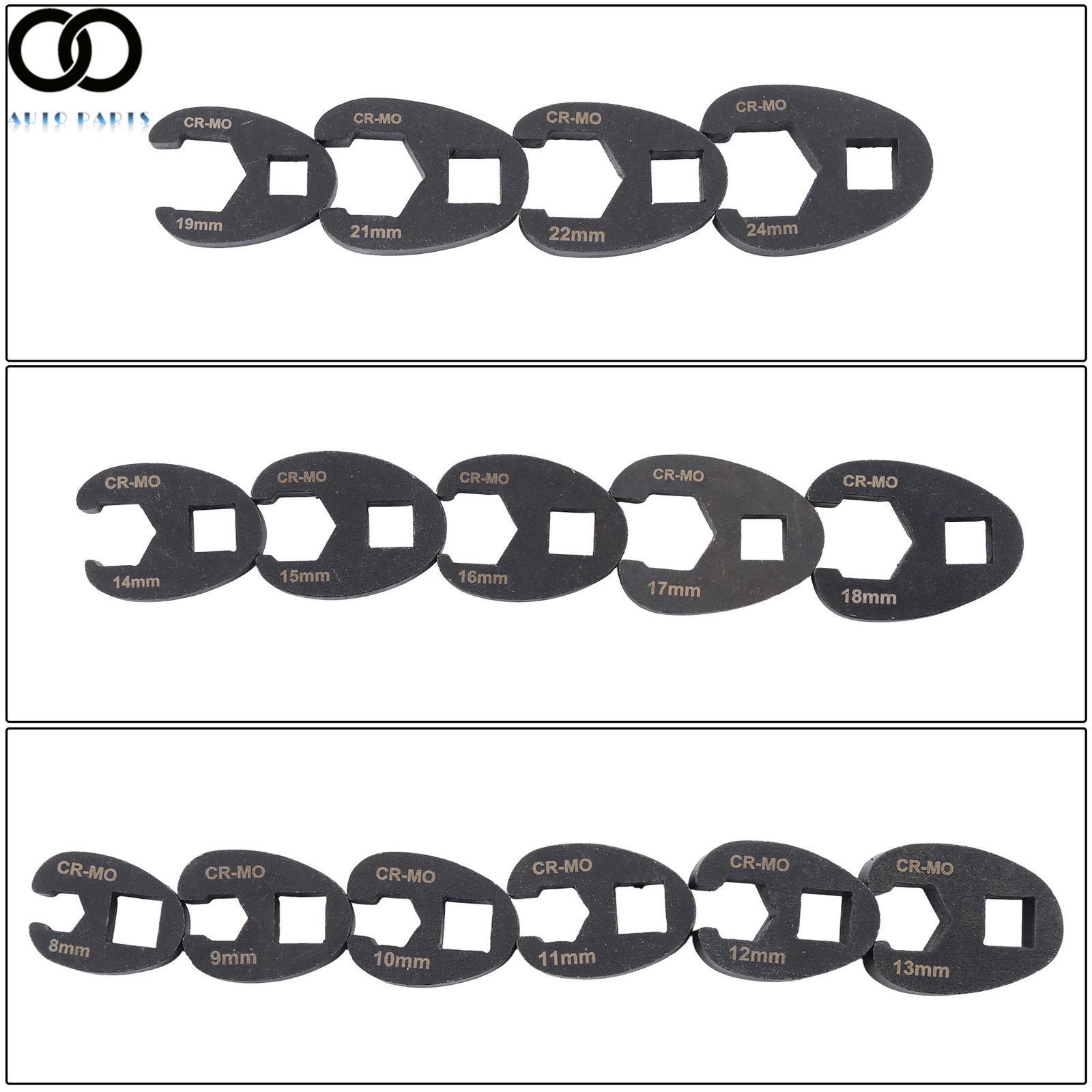 15PCS Crows Foot Wrench Set 1/2″ and 3/8” Drive Flare Nut Crowfoot Wrench Set