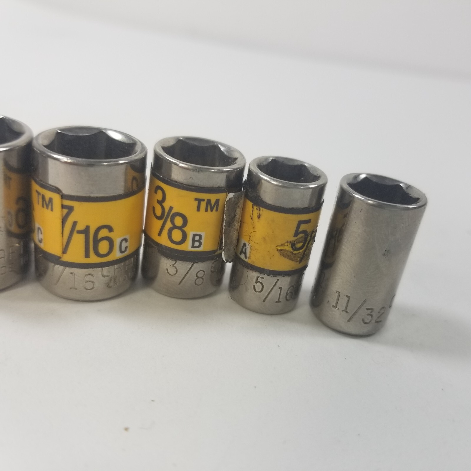 6x Craftsman 1/4″ Drive SAE Sockets inverted G USA 5/16 11/32 3/8 7/16 1/2 9/16