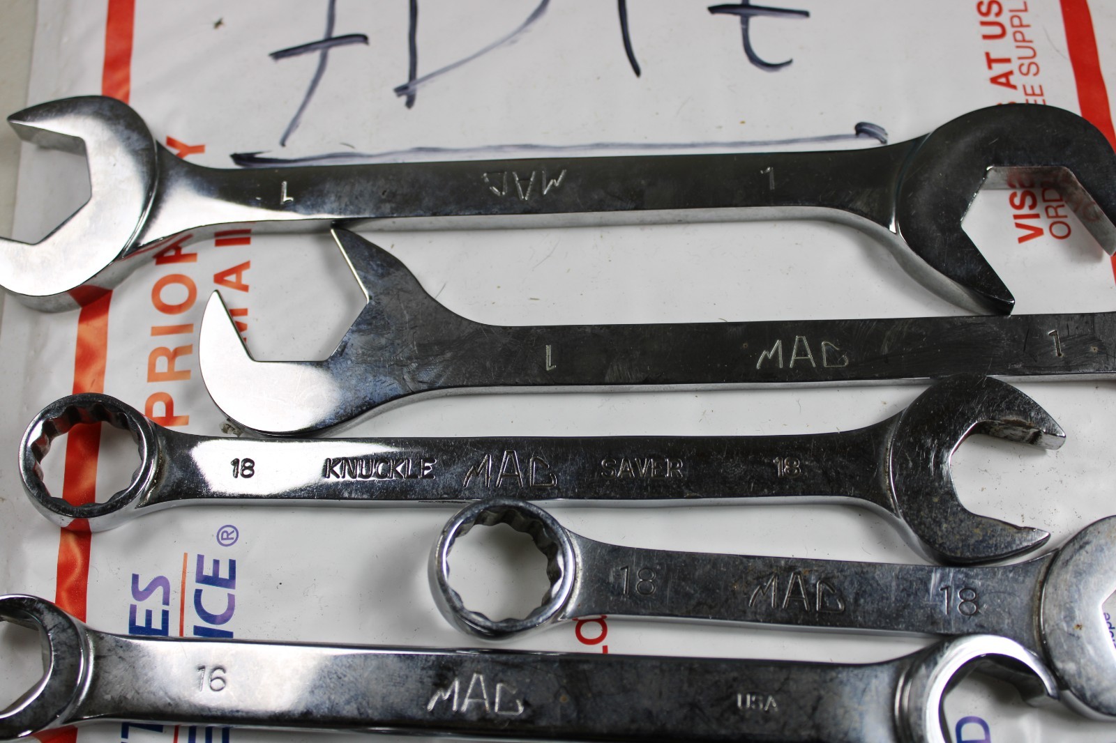 MAC Metric and sae short open end box end 12 pt Line/Flare Nut Wrenches Lot Of 7