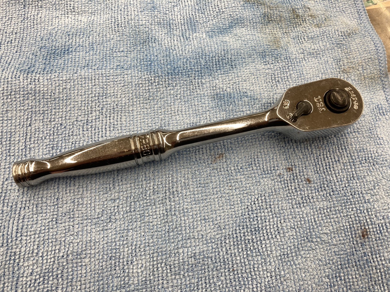 Snap-on 3/8″ Drive Chrome Quick Release Ratchet Dual 80 FR80 Used
