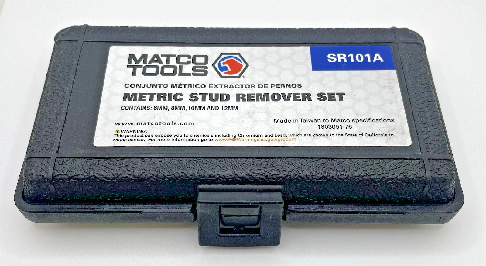 Matco Tools Metric Stud Remover Set SR101A w/ Case *PREOWNED* #T18