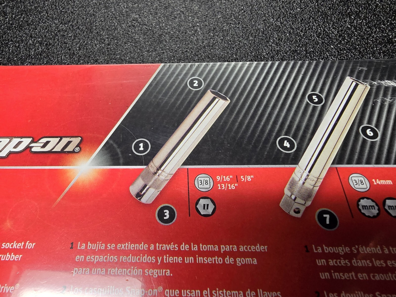 Snap-on Tools NEW 5pc 3/8″ Drive Essential #3 Spark Plug Socket Set 205ESSPKPLG3