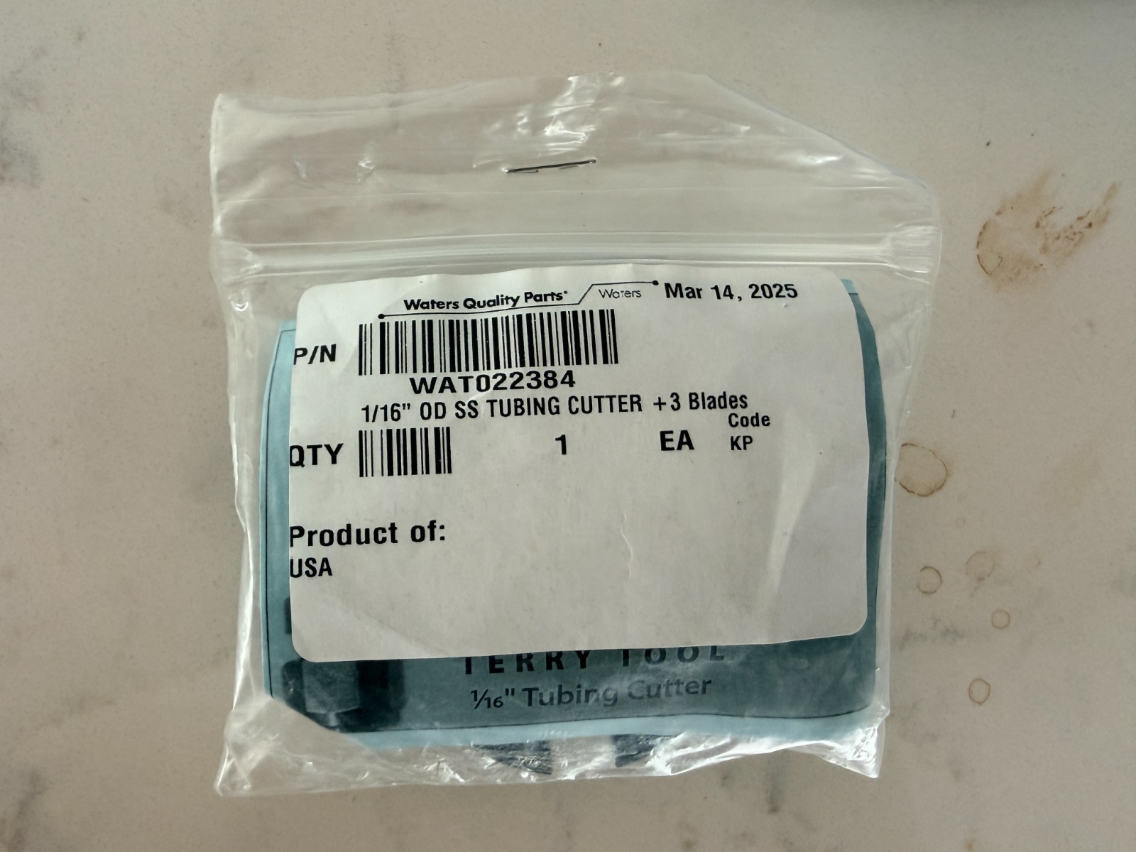 WATERS 1/16in. OD S.S. Tubing Cutter, Modell: Tubing Cutters, Tools