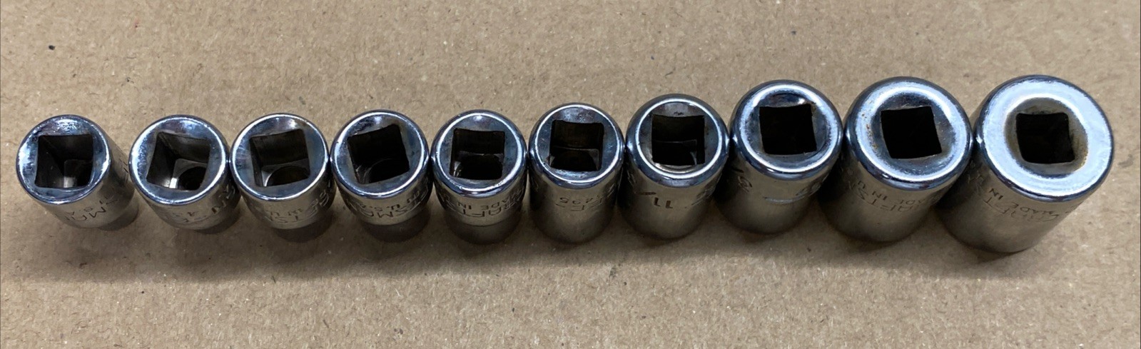 Craftsman SAE Standard Socket Set 1/4″ Drive 6 Point 10 Piece Set USA
