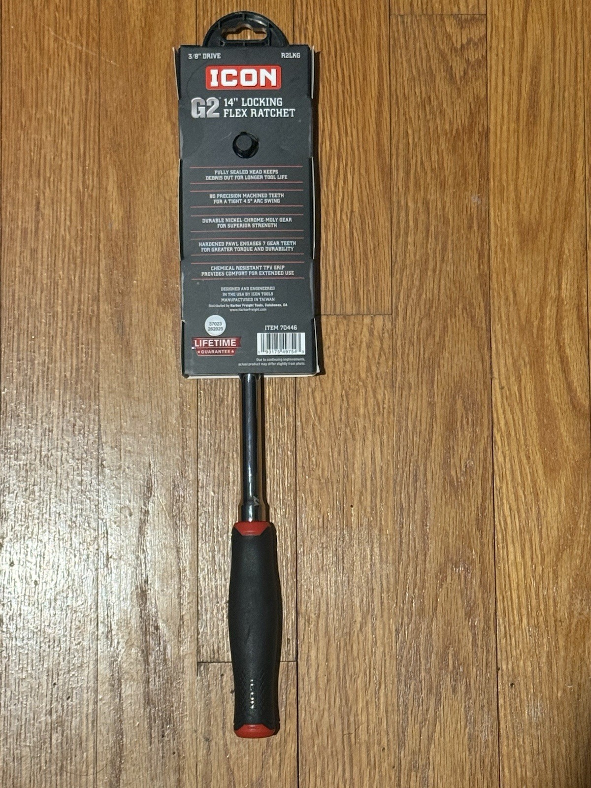 ICON R2LKG 3/8 INCH DRIVE G2 14 INCH LOCKING FLEX HEAD RATCHET