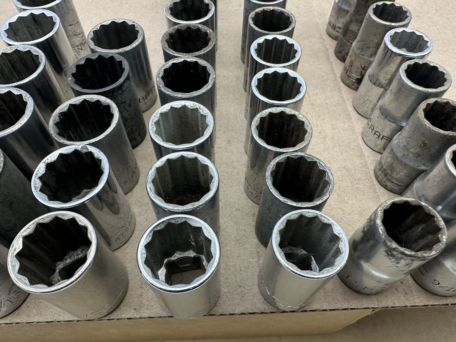*54PCS* Vintage Craftsman 1/2” Dr Socket Set LOT -V- Series 12pc 12 Pt SAE USA