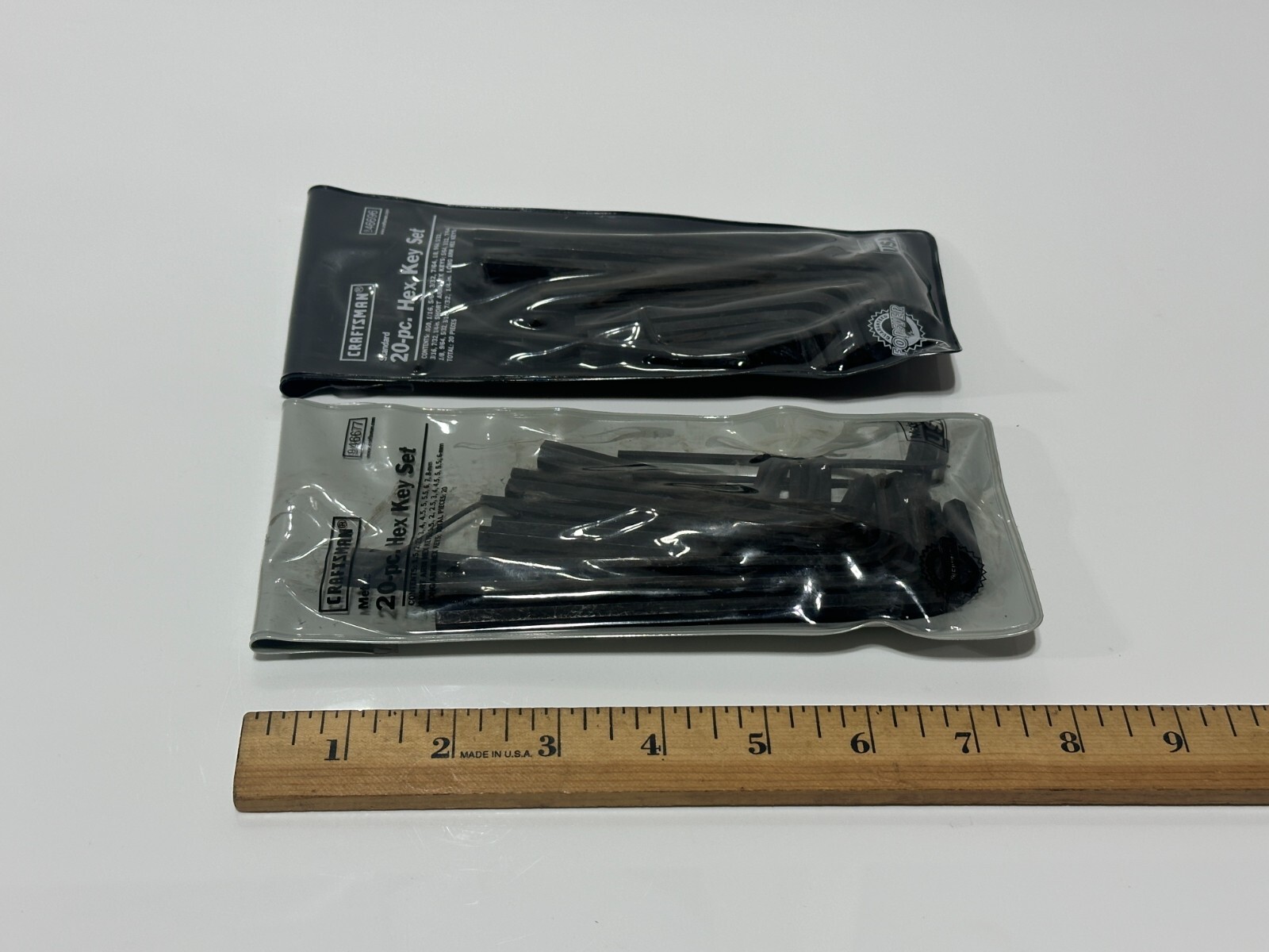 NEW 40pc Craftsman USA 46677 Metric & 46696 SAE Hex Key Allen Wrench Set, NOS