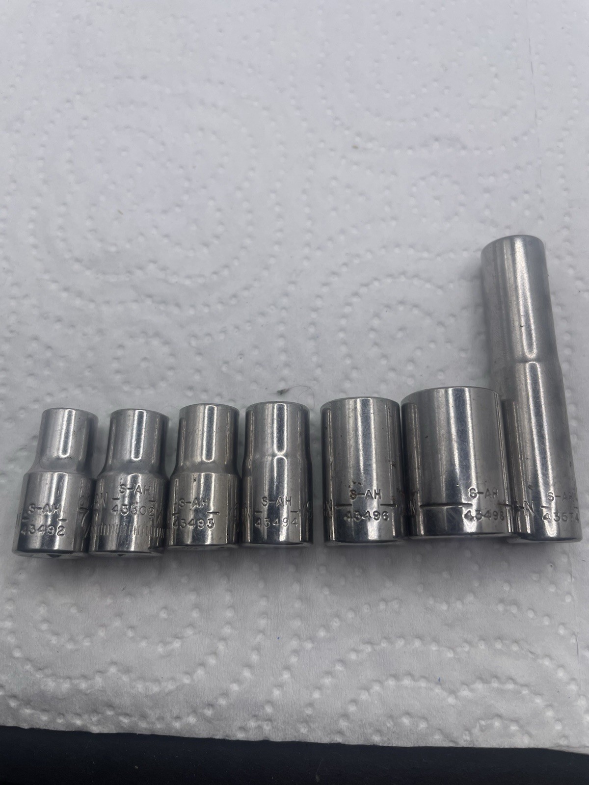 Craftsman S-AH Socket Lot 43492,43494,43496,43498,43502,43474,43493 All 6pt 1/4D