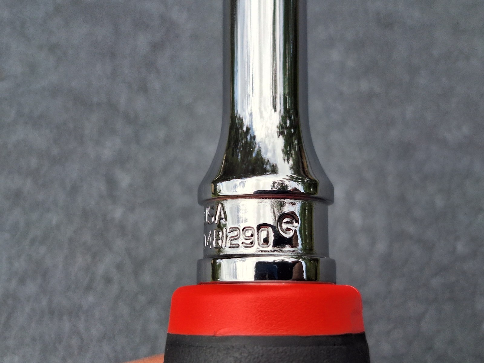 NOS 2019 Snap On FHL80 3/8″ Dr RED Soft Grip Long Fixed Head Ratchet NEW