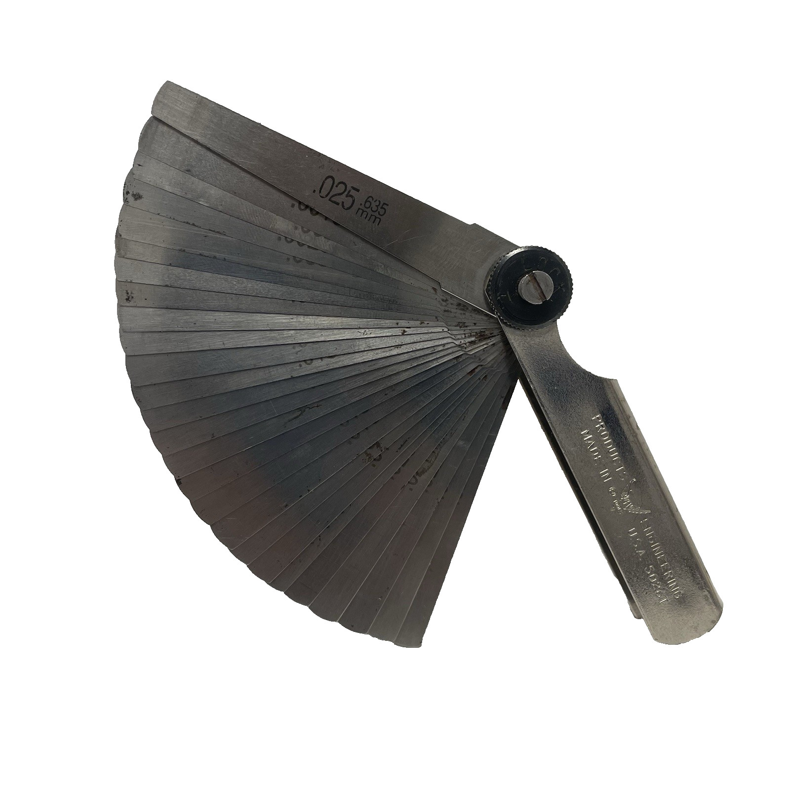Feeler Gauge 5026T Products Engineering – (0.25mm-0.24mm)(.635mm-.610mm) Used