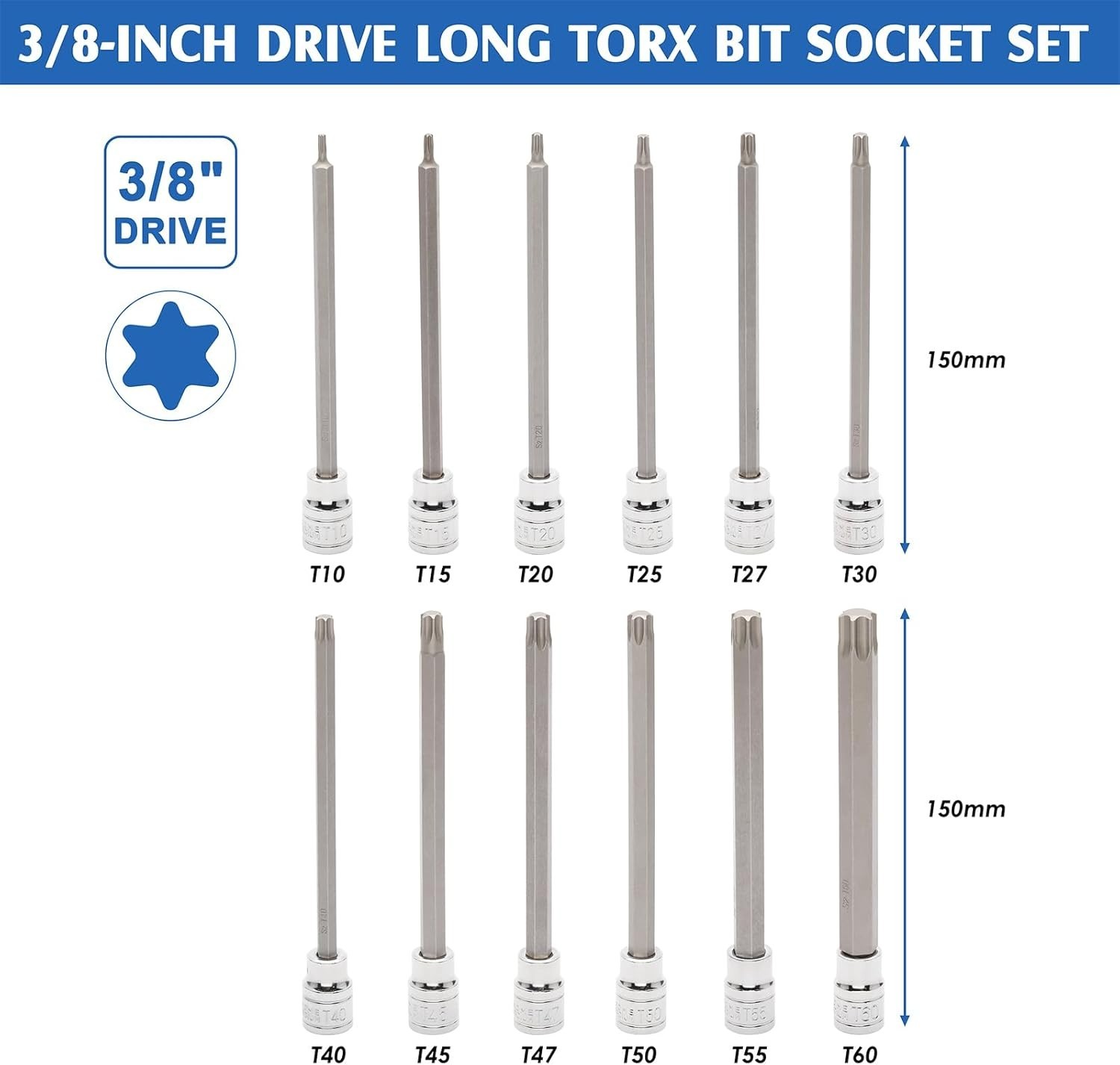 Professional 32PCS Hex and Torx Bit Socket Set – Extra Long for Maximum Torque