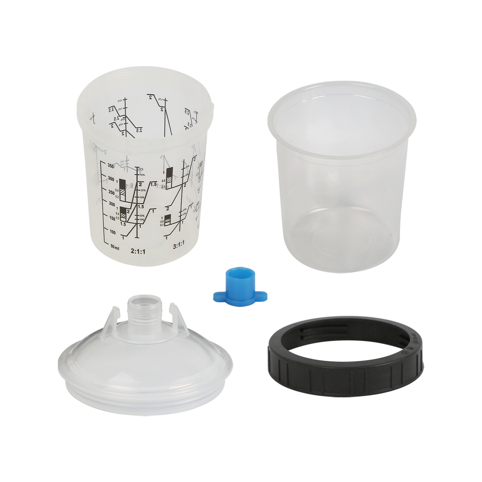 13 Oz Hand Disposable Paint Spray Gun Cup Kit w/Cup Liners &Sealing Plugs 50PACK