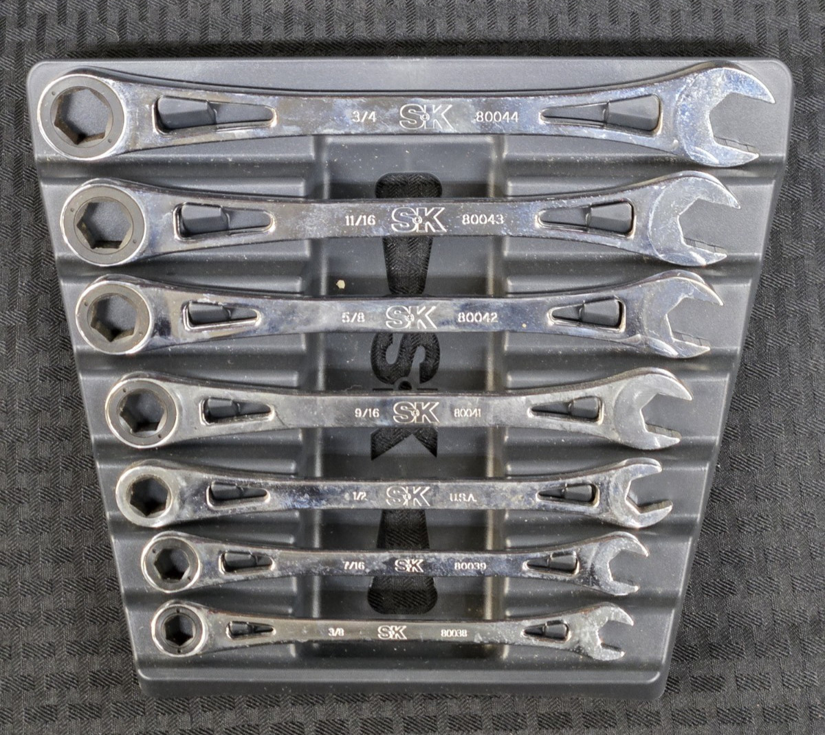 SK Hand Tools 7pc SAE 6pt X-Frame Wrench Set **USA Made**