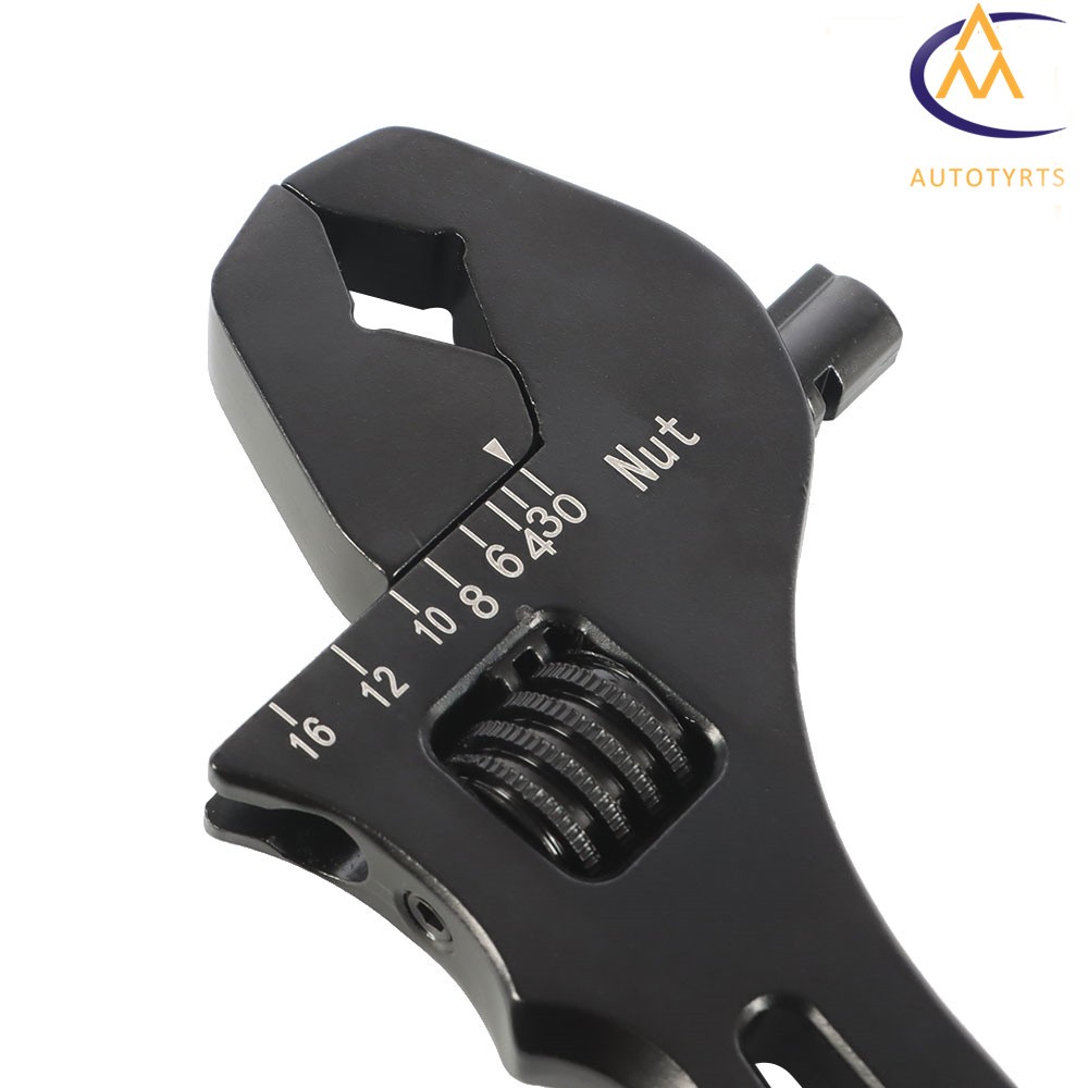 Adjustable Wrench Black Aluminum Tool Spanner 3AN – 16AN for Hose End Fitting