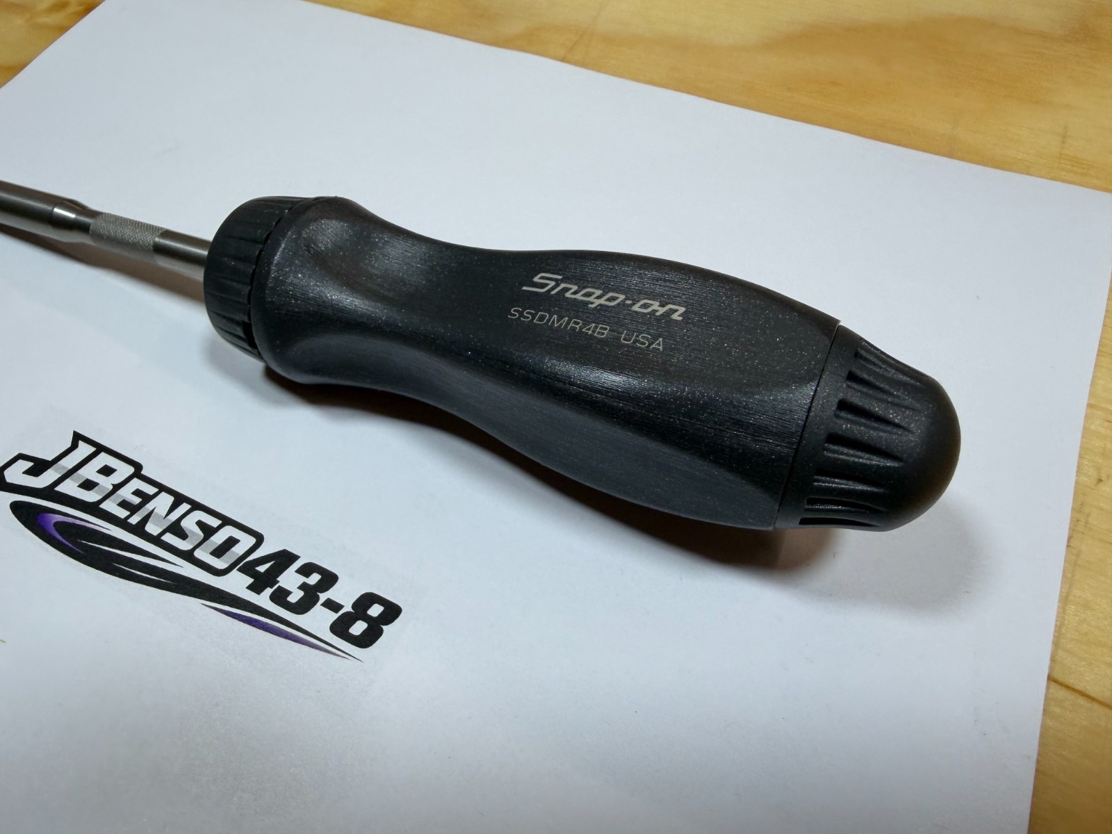 Snap-on Tools DARK TITANIUM Hard Grip Ratcheting Screwdriver w/o Bits SSDMR4BDT