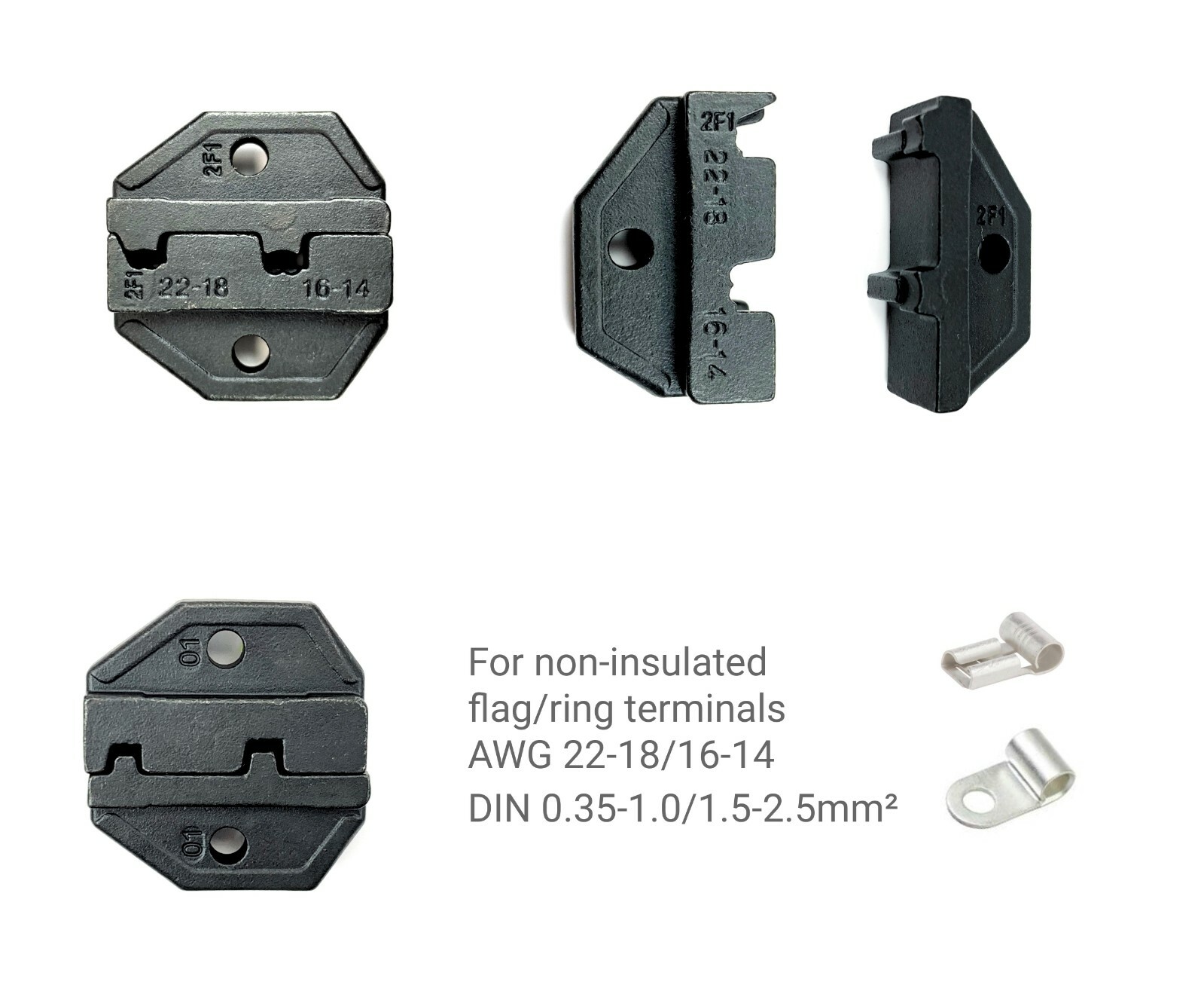 Interchangeable Crimp Tool Die 2F1 Non-insulated Flag Terminal VDV200-010