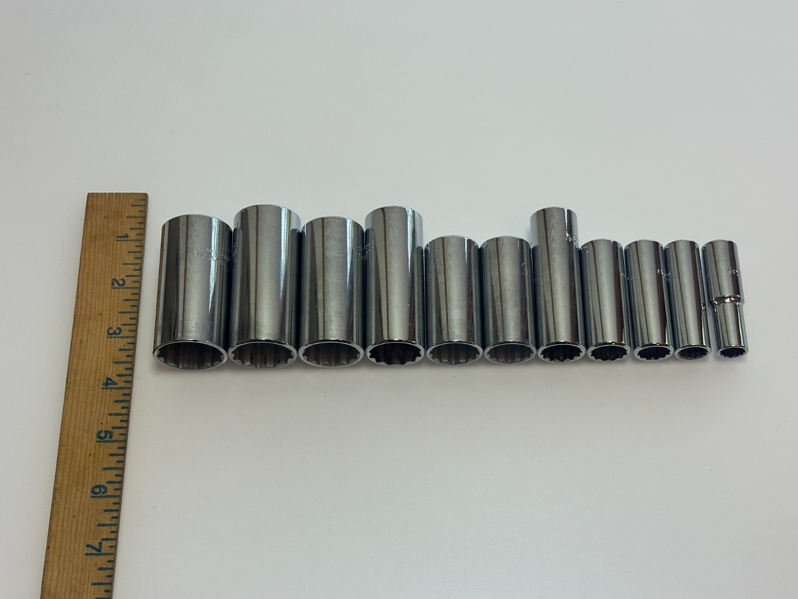 🇺🇸 PROTO Tools USA 11pc SAE 3/8-1″ Deep Socket Set, 3/8” Drive, 12 Point (NOS)