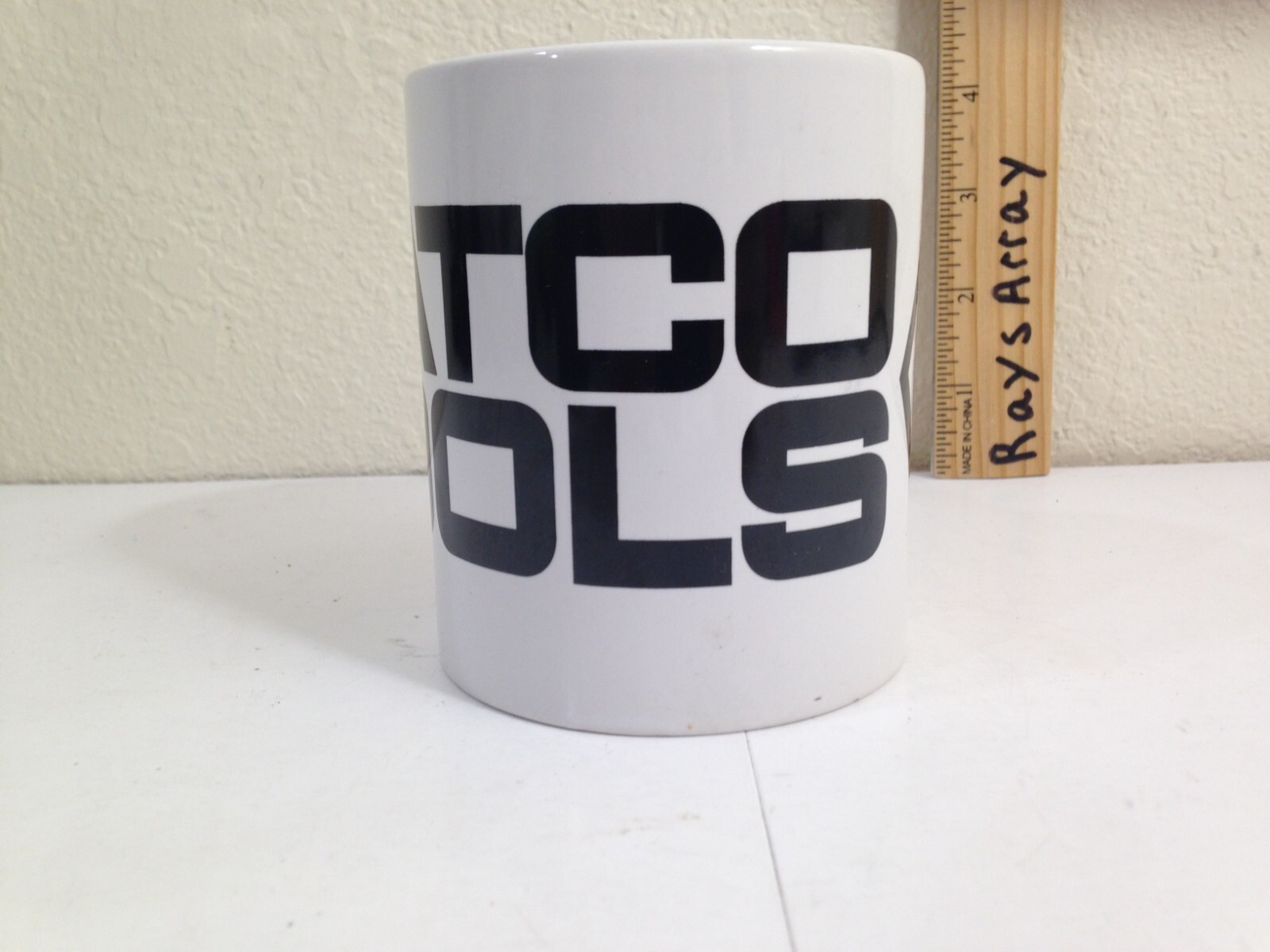 Matco Tools Vintage Ceramic Coffee Mug Cup White black red blue