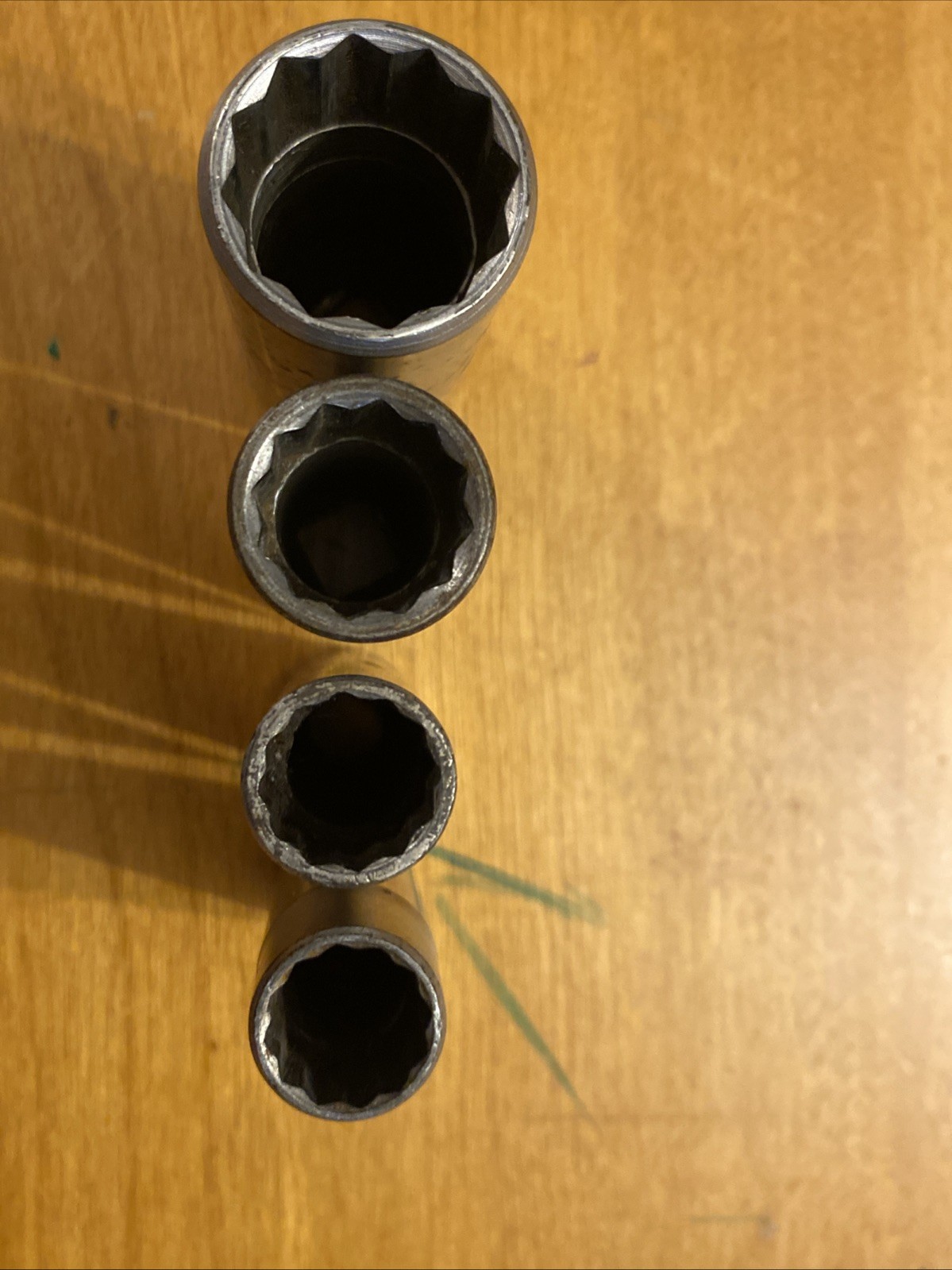 LOT OF 4 PROTO 1/2” DRIVE DEEP SOCKETS 9/16, 5/8, 3/4, 1
