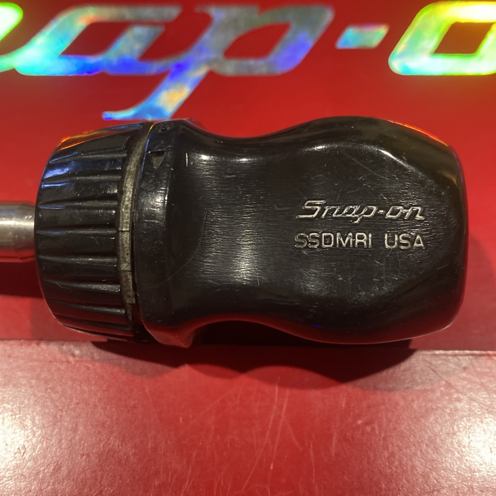 Snap On USA Ratcheting Magnetic Stubby Black Screwdriver SSDMR1