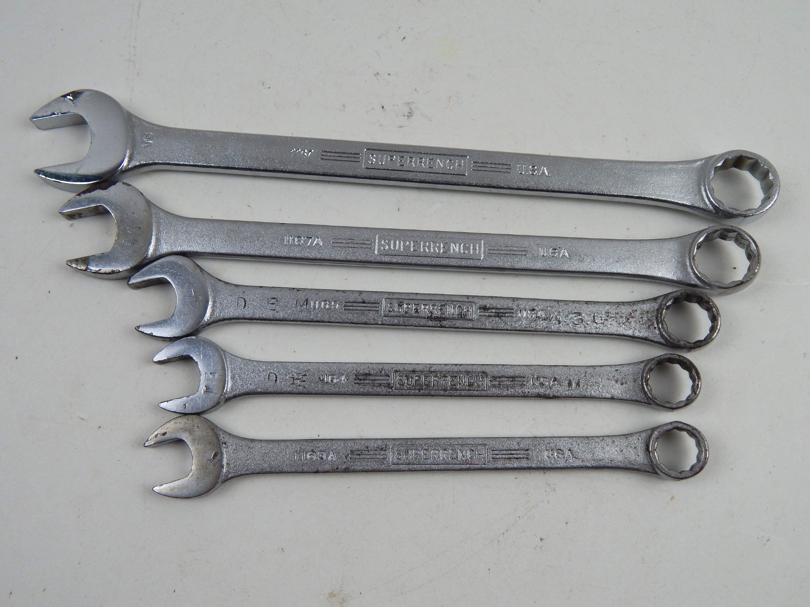 Vintage Williams Superrench SAE 12pt Combination Wrench Set Lot 5 Pieces