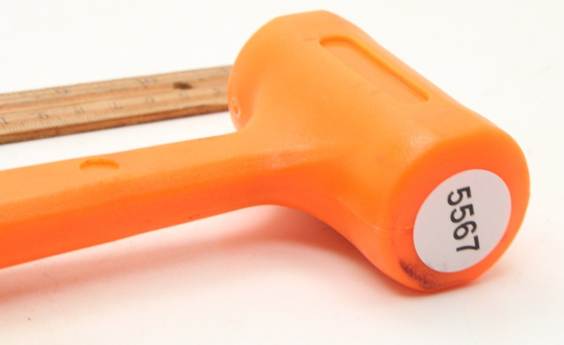 Hyper Tough 1 lb. Dead Blow Uni-Cast Hammer Orange Textured Grip