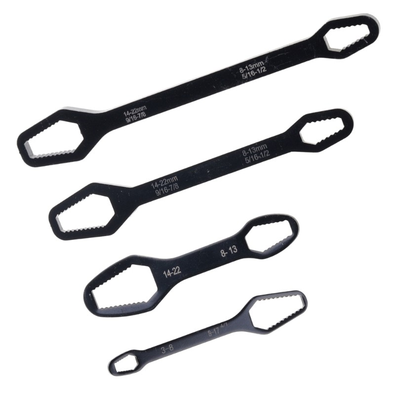 Heavy Duty Carbon Steel SelfTightening Wrench Kit 4Pieces/Set For Tight Space