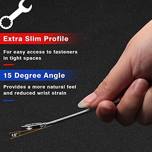 Mini Wrench Set Metric SAE – Open & Box End Combination Wrenches with Storage Po