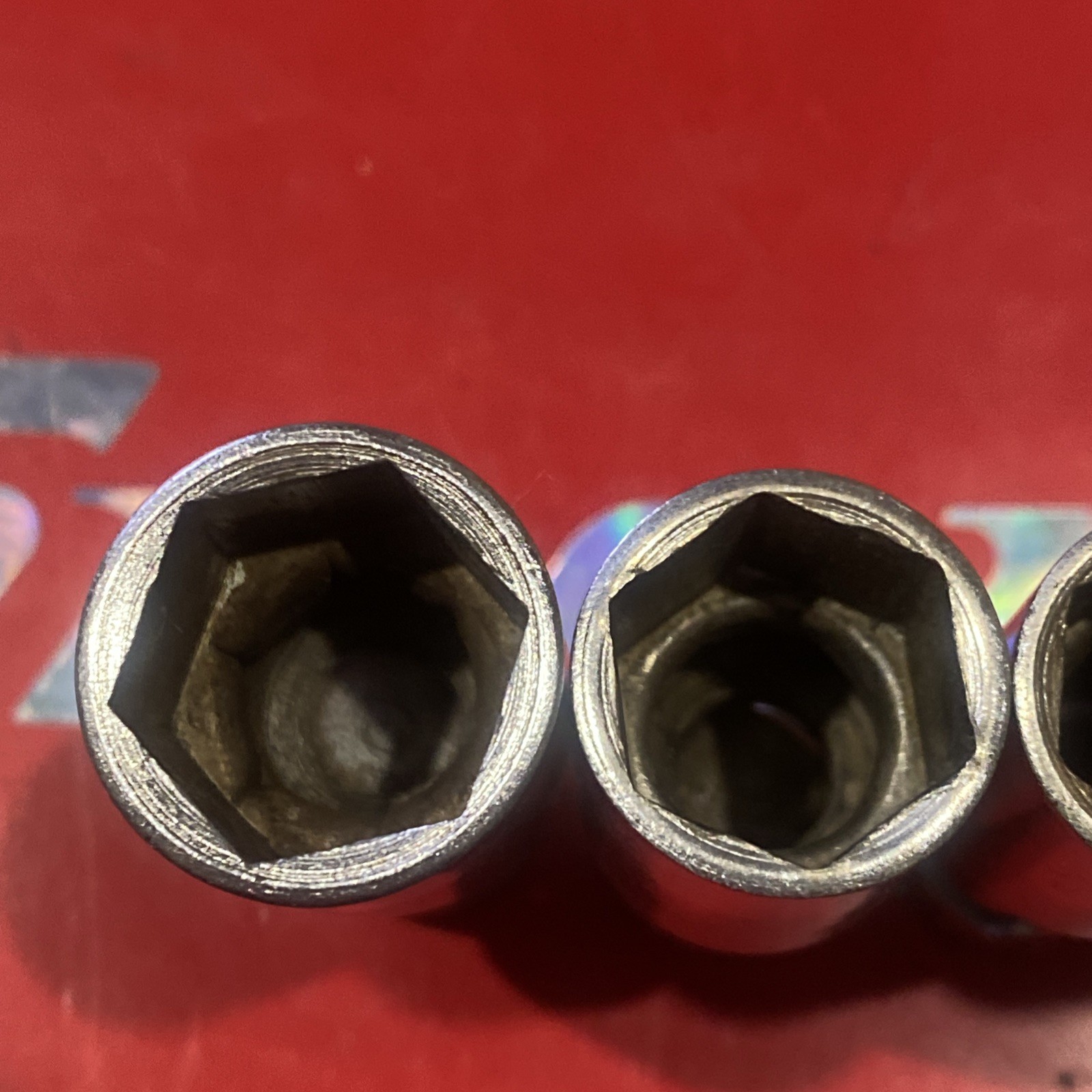 Snap On set of 5, 3/8″ Drive 6 pt Flank Drive Deep Universal Socket, FSU series