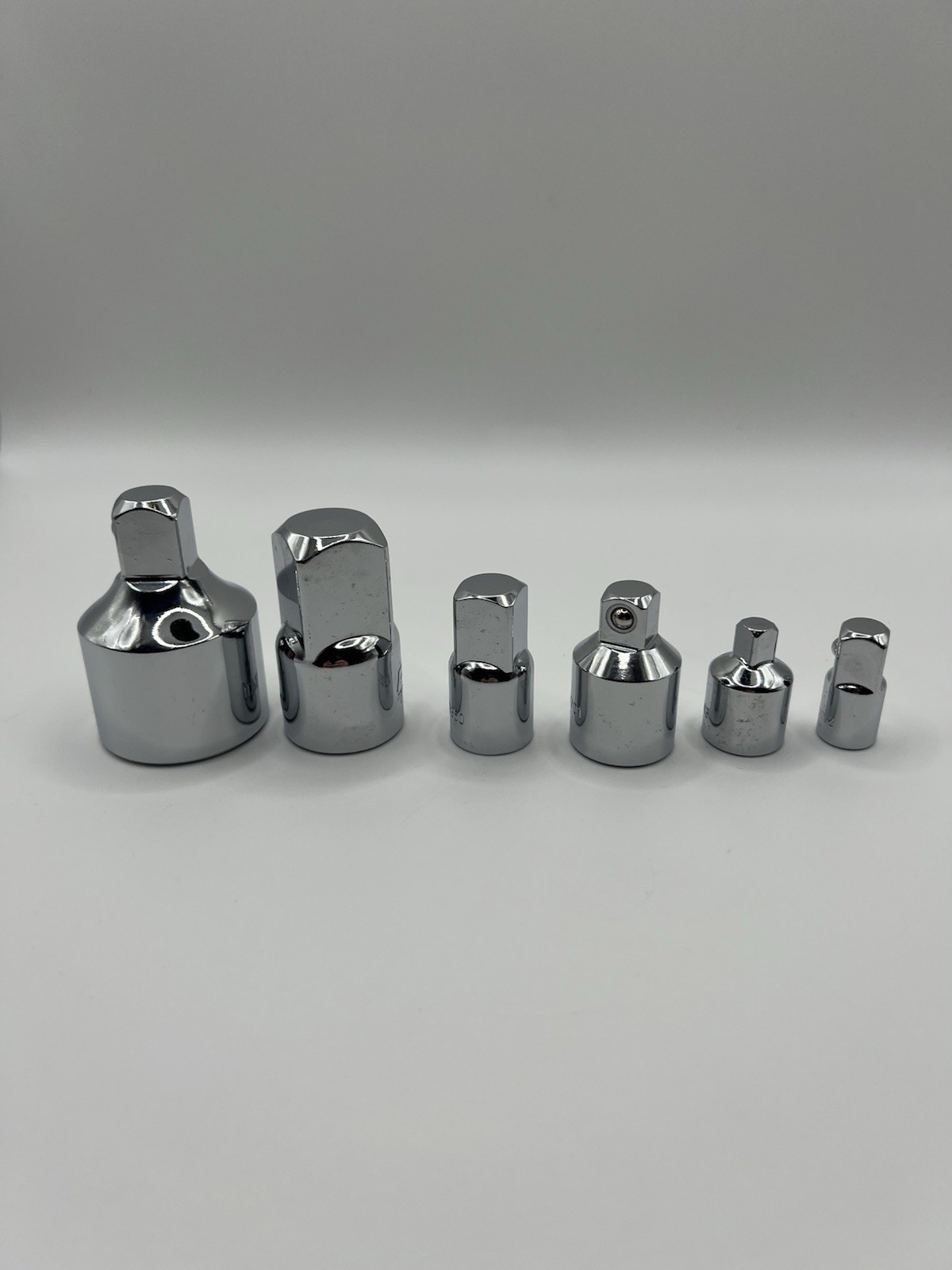 Power Torque 6pc Socket Adapter Reducer Set 1/4 3/8 1/2 Drive Chrome Gearhead
