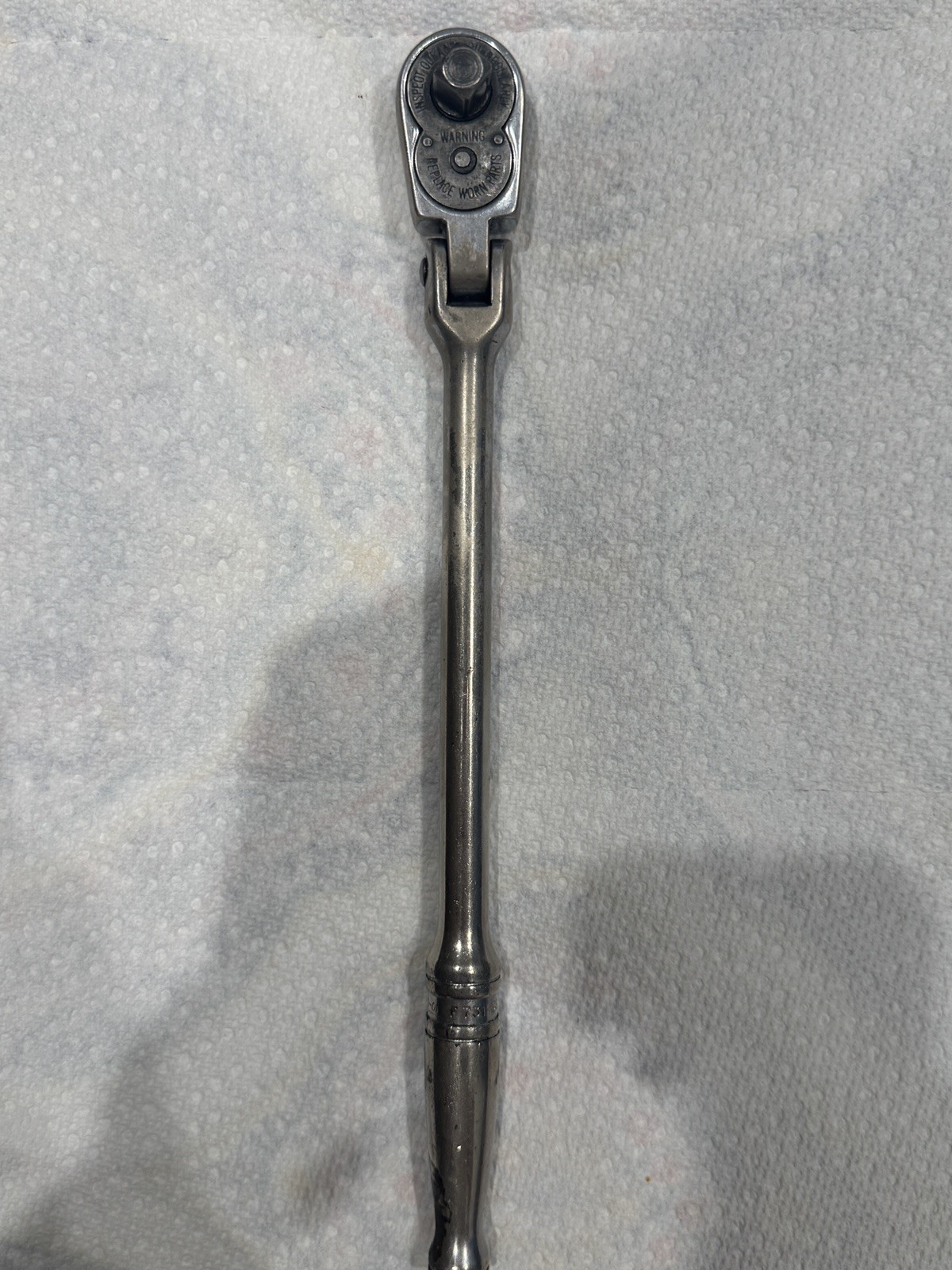 Snap On F731 3/8” Drive Flex Head Ratchet 11 1/4” Long Handle USA Made Chrome
