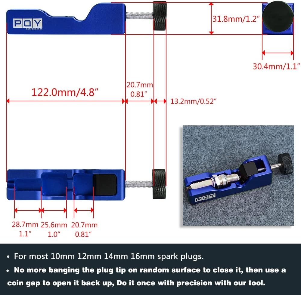 Effortless Spark Plug Gap Adjustment Tool with Feeler Gauge for Cars & Bikes