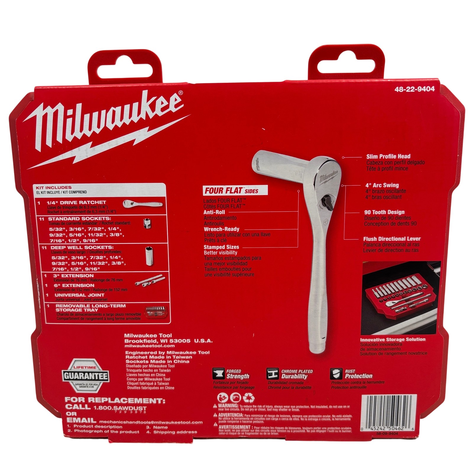 Milwaukee 48-22-9404 26-Piece 1/4″ Drive SAE Socket Set