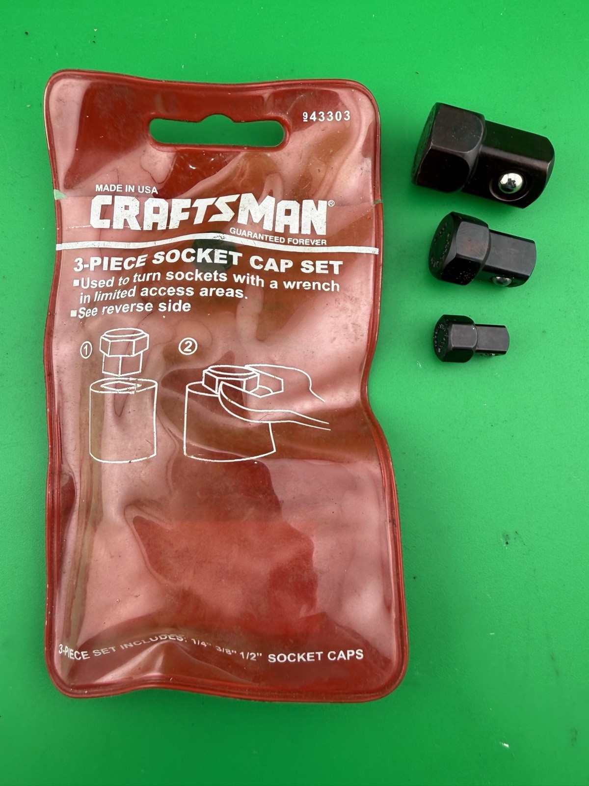 Sears Craftsman Vintage NOS 3pc Socket Cap Set 43303