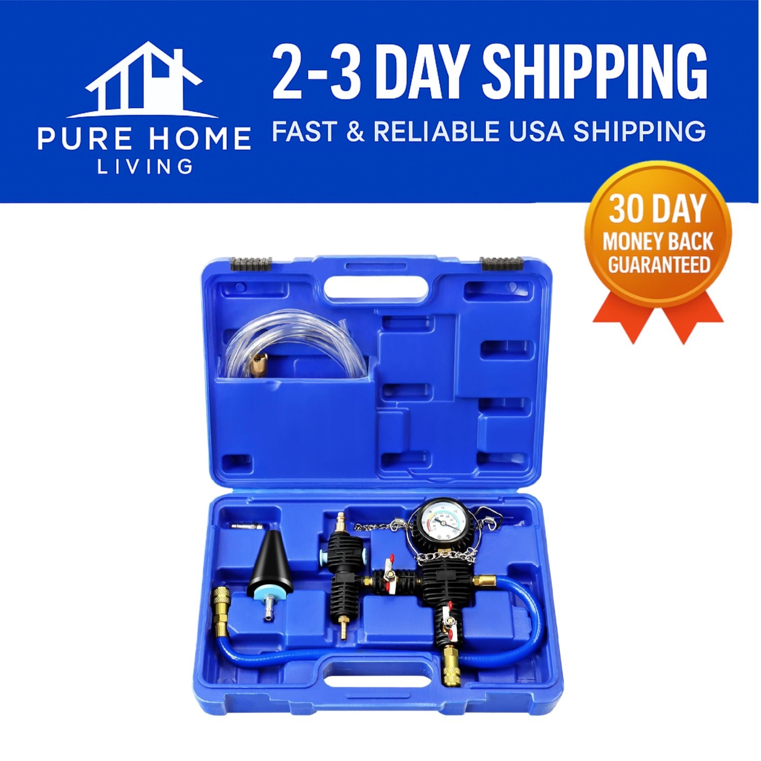 Universal Automotive Vacuum Filler & Radiator Purge Kit with Durable Accessories