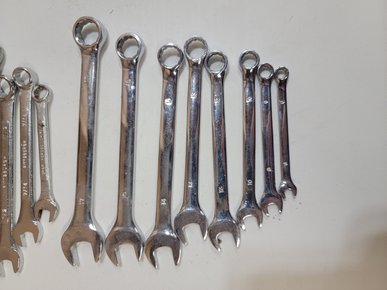 Misc lot of tools and tool box, wrenches, tibet tool, socket holders