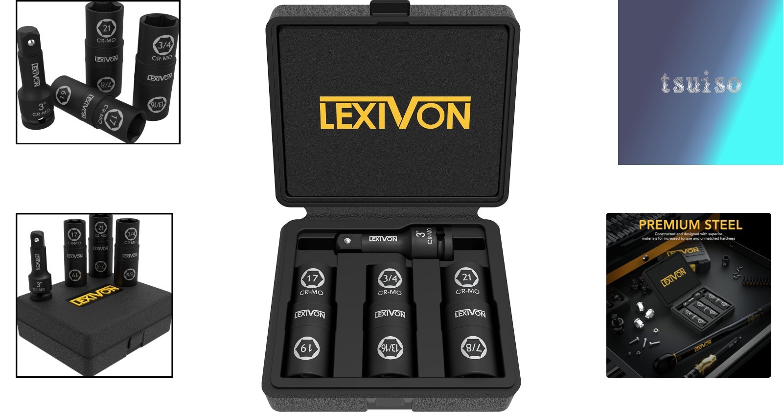 Innovative 6 Piece Impact Socket Set: Cr-Mo Steel & Manganese Phosphate Coating