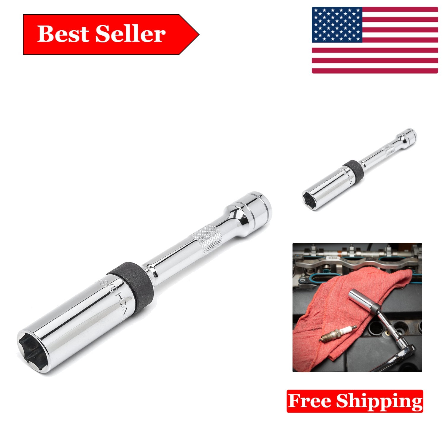 Magnetic Swivel Spark Plug Socket 5/8″ x 6″ – Precision & Ease for Automotive…