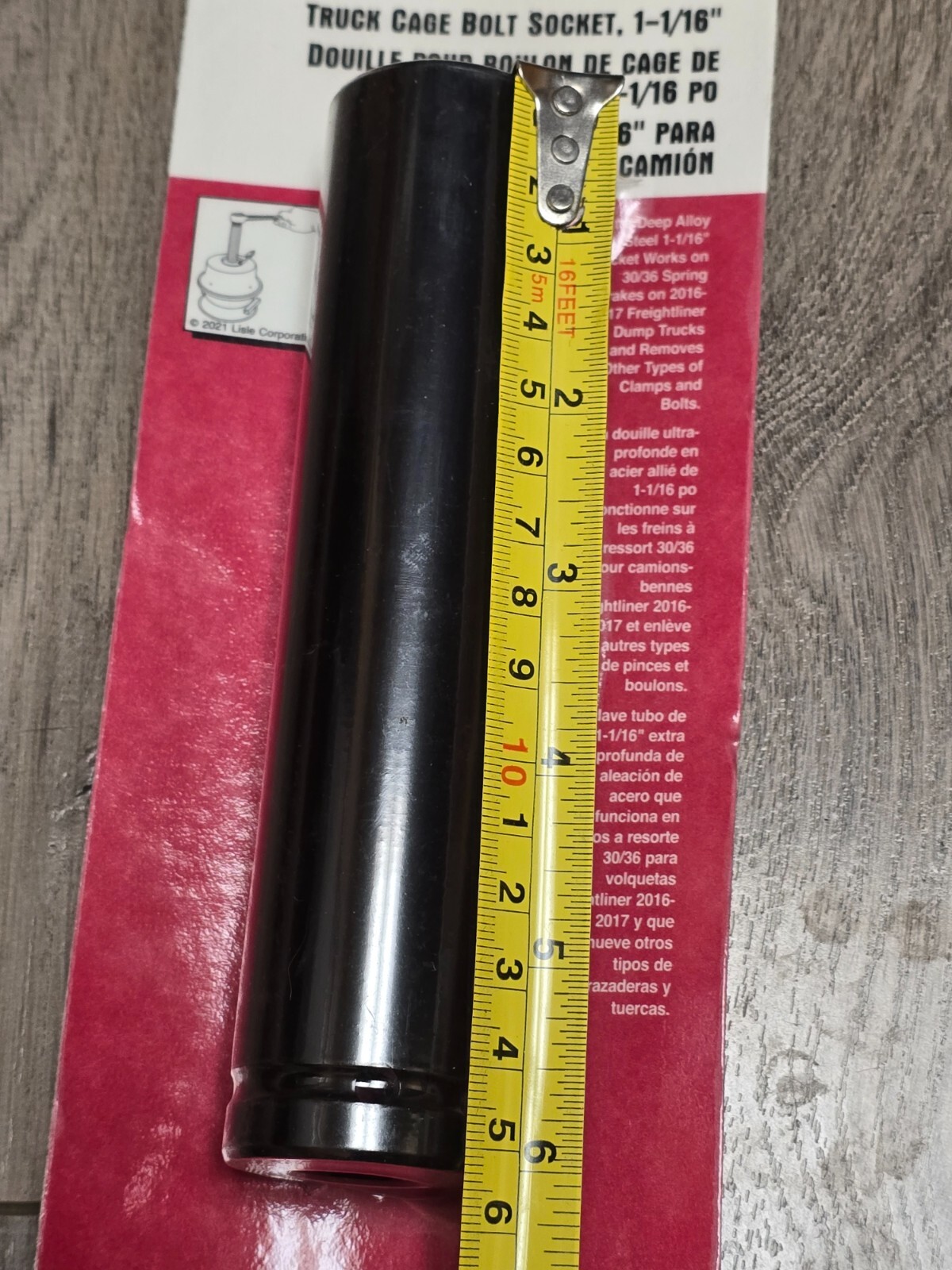 Lisle 1-1/16″ x 6″ Extra Deep 6pt Truck Air Brake Cage Bolt Socket 1/2 dr #49040